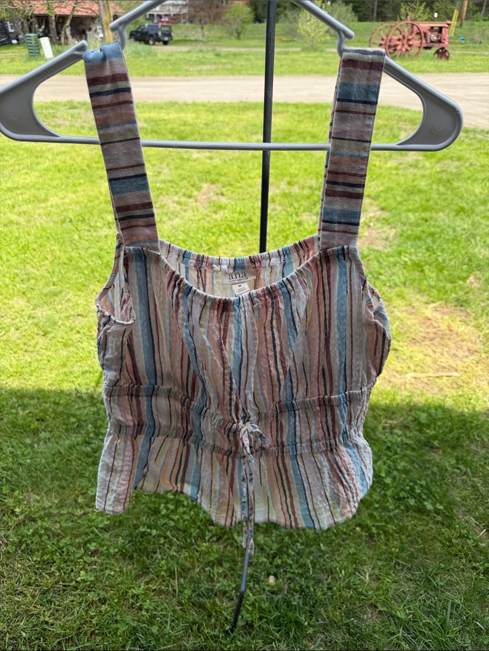 a.n.a Multicolor Striped Sleeveless Crop Top